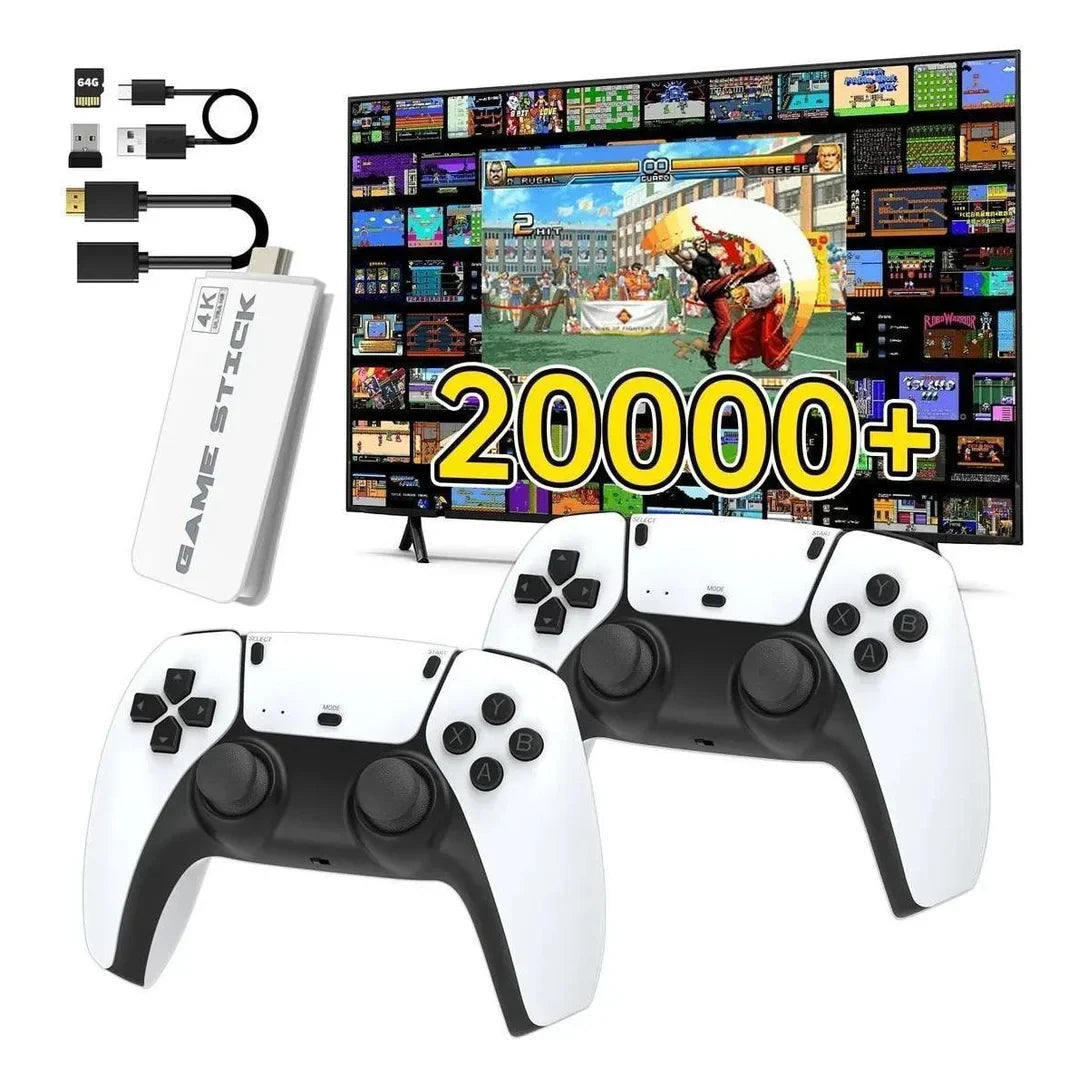đ„ Mega Promo Console Game Stick M15 Pro 4K 3D 64GB 20mil jogos R36S K5 X12 - Branco đ„