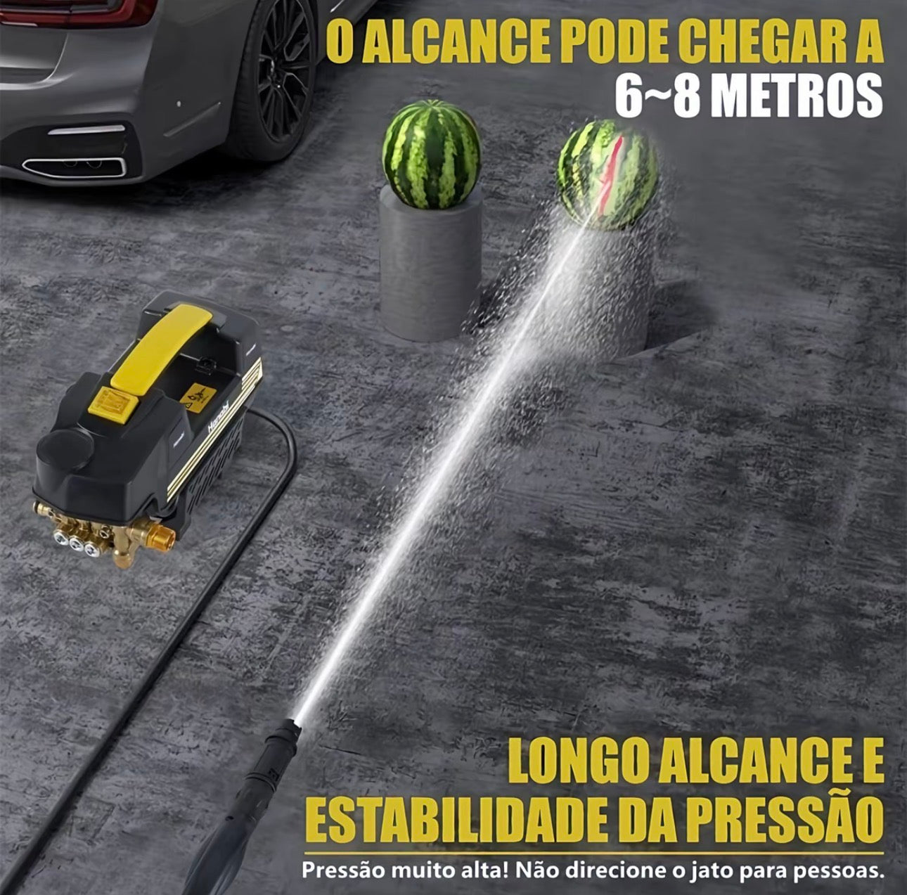 Kit Hanabi Lavadora De Alta Pressão - Motor por Indução de 4800w - 245bar Preto 127v ou 220v 60hz | Vazão 8,8 L/min | Alcance de 10 metros + brindes