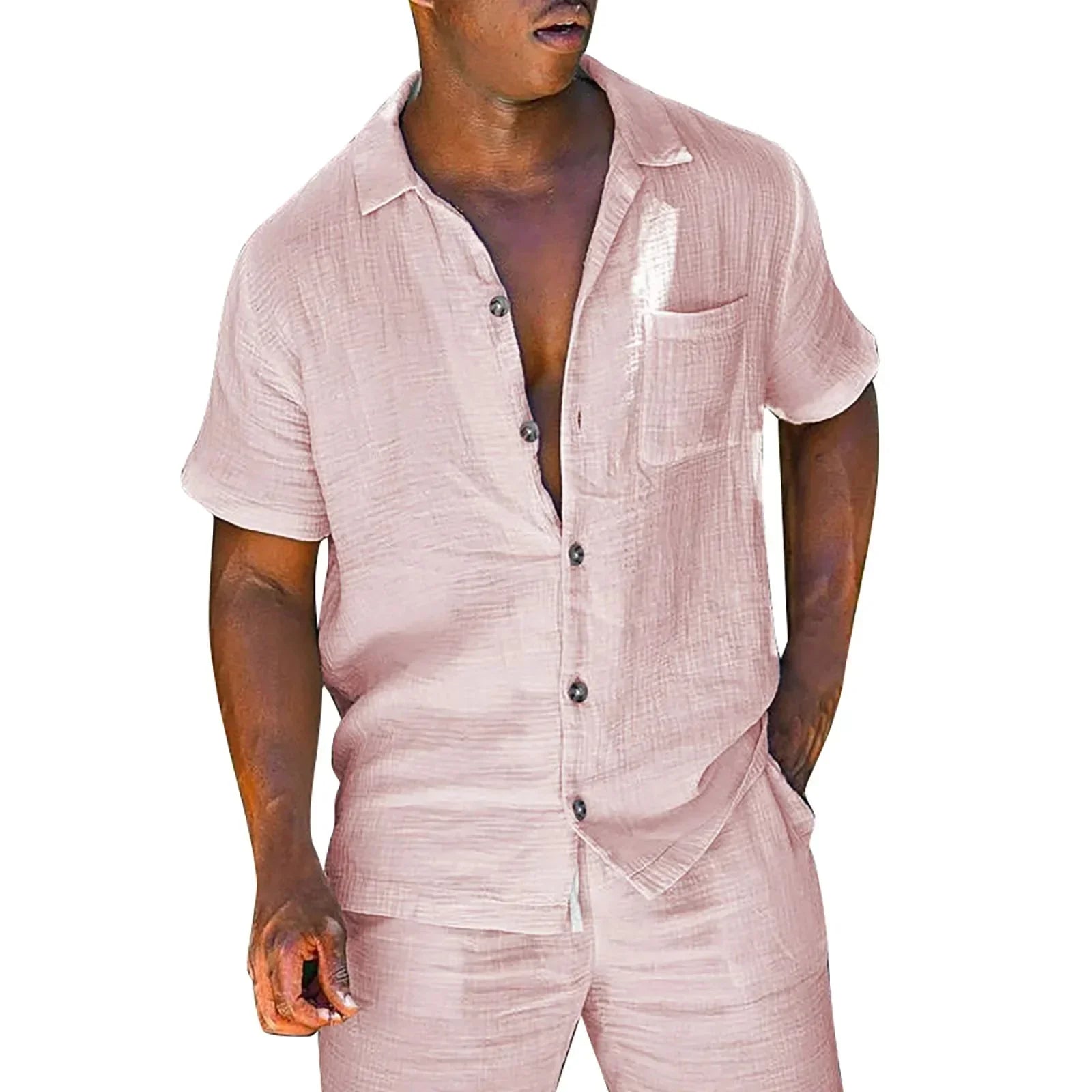 Conjunto de Linho Masculino - Camisa e Bermuda