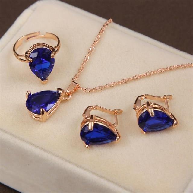 Conjunto de Jóias Colar Brinco e Anel