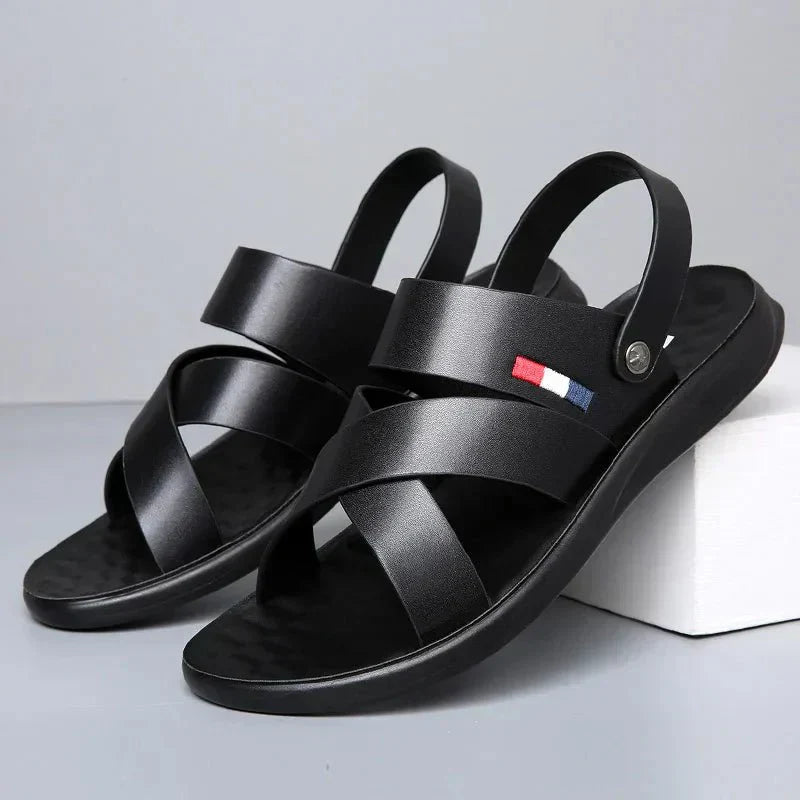 Sandália Masculina de Couro Antiderrapante