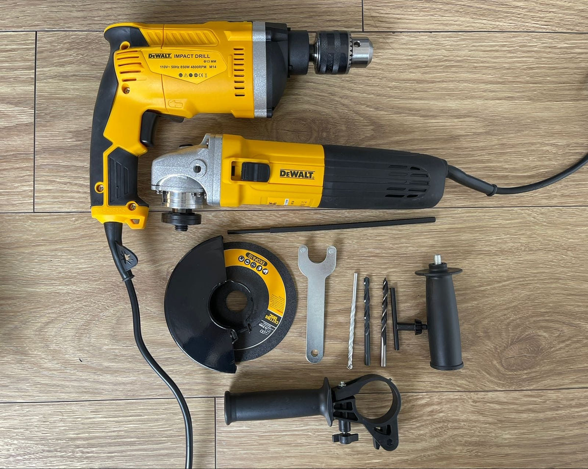 Combo Taladro percutor y Pulidora DeWALT + Maletín