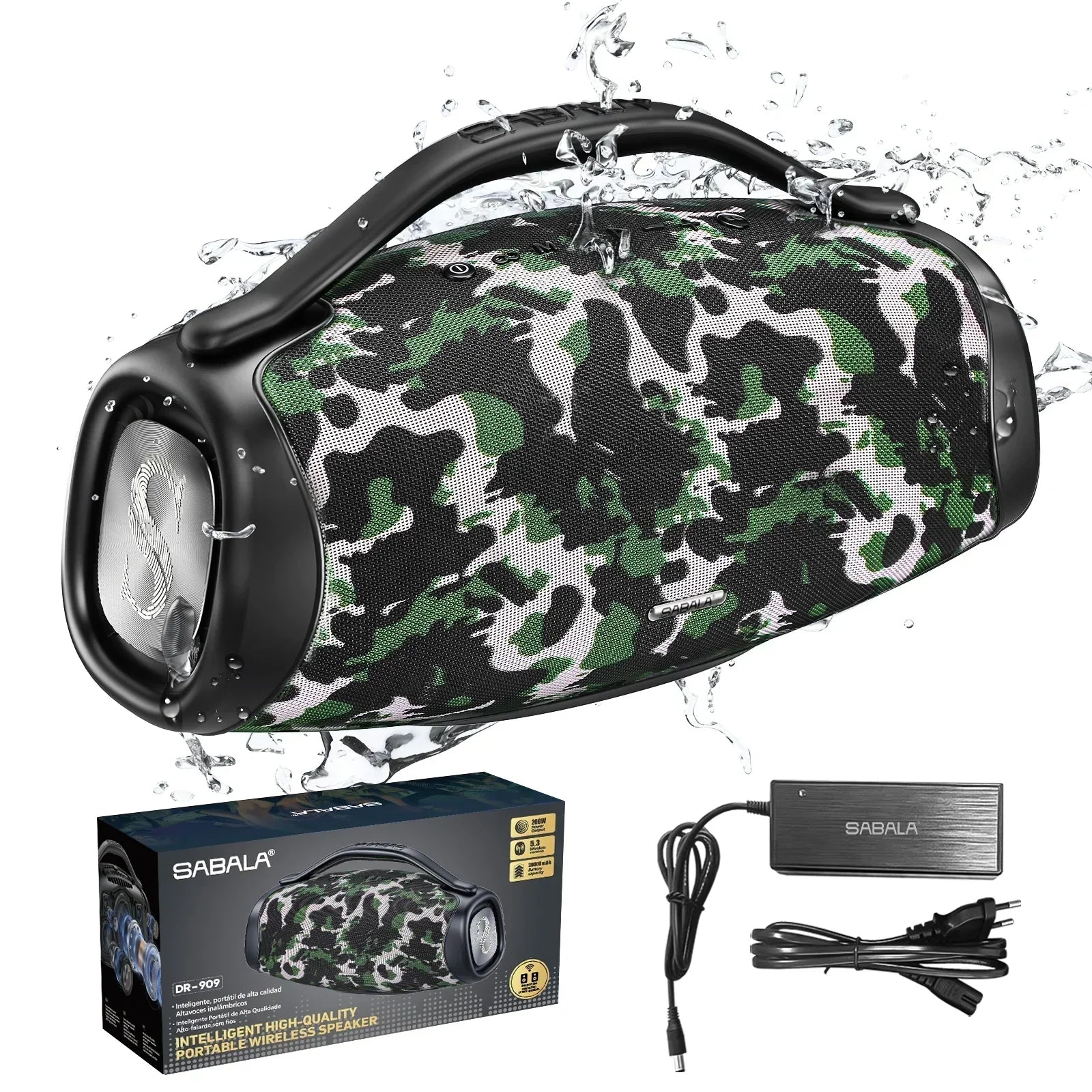 🔥  ÚLTIMAS UNIDADES!! 🔥 Caixa de Som Premium Boombox DR-909 Bluetooth 200w 39000mah Tws Ipx6 + Brindes.