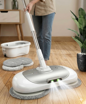 Kit Mop Elétrico 2 em 1 + Brindes Exclusivos: Limpeza Sem Esforço em Minutos!🔥