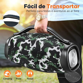 🔥  ÚLTIMAS UNIDADES!! 🔥 Caixa de Som Premium Boombox DR-909 Bluetooth 200w 39000mah Tws Ipx6 + Brindes.