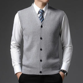 Colete de Malha de Lã Masculino - Elegância e Conforto