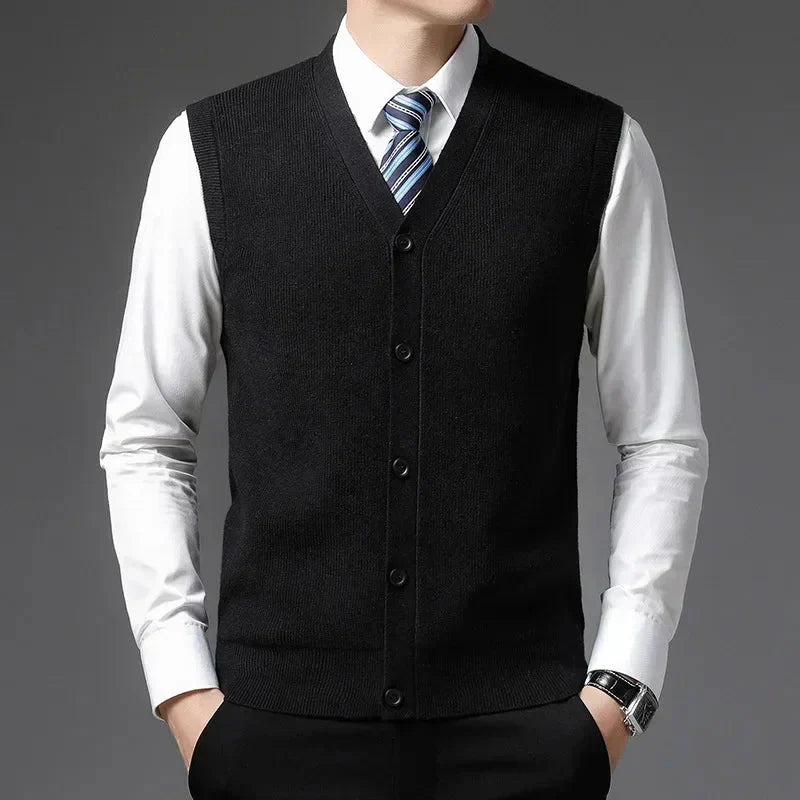Colete de Malha de Lã Masculino - Elegância e Conforto