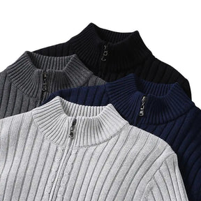 Cardigan Masculino com Zíper e Gola Alta - Outono/Inverno 2024