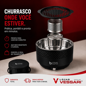 Kit Churrasqueira Portátil Premium Steak Master Smoke + Brinde Exclusivos🔥
