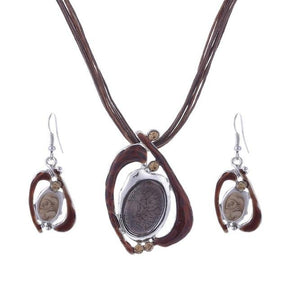 Conjunto de Colar e Brincos ZOSHI Africano