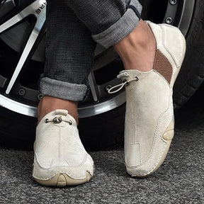 Sapatênis de Couro Masculino Slip-On
