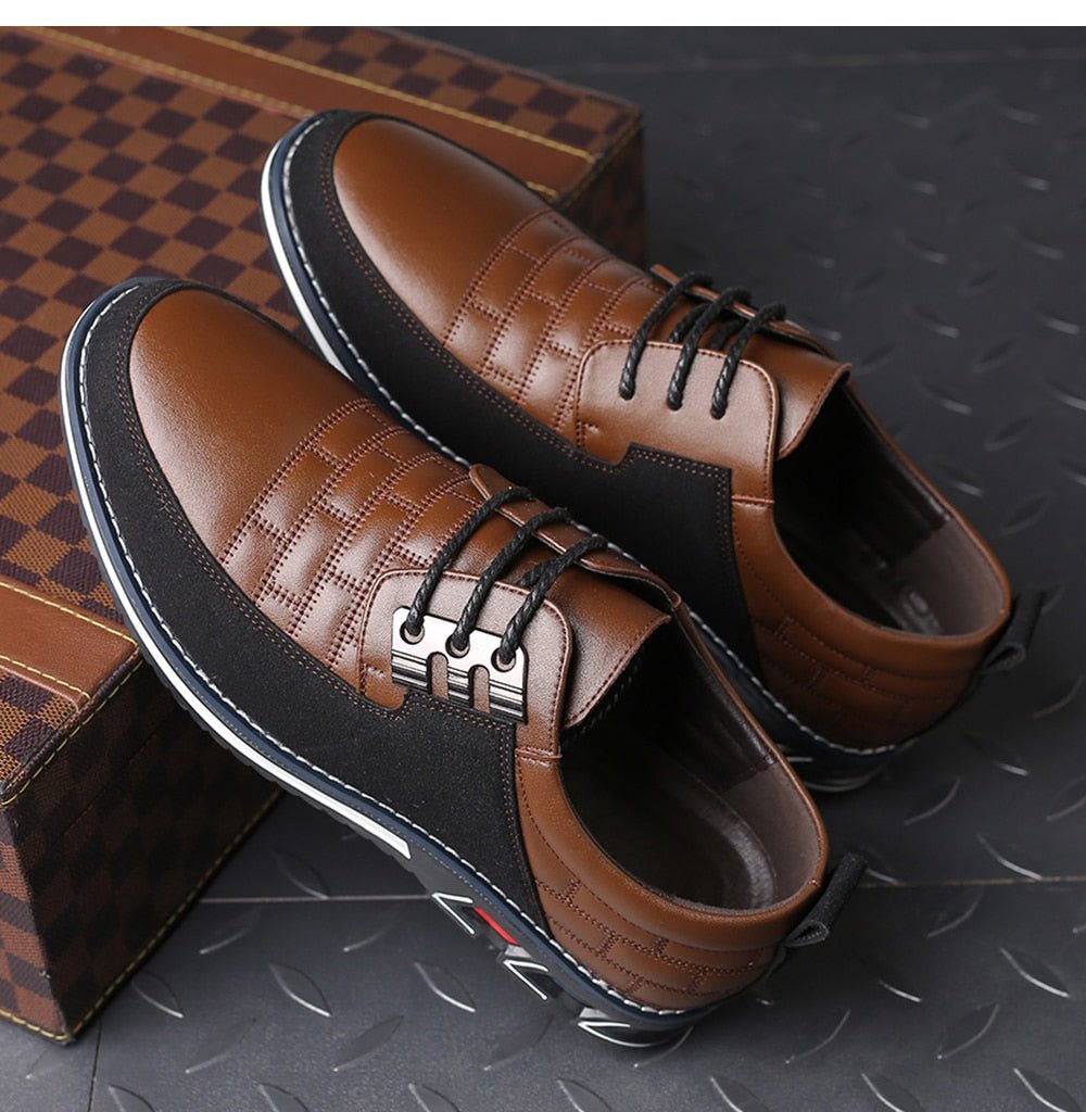 Sapato Casual de Couro Masculino - Clássico Moderno