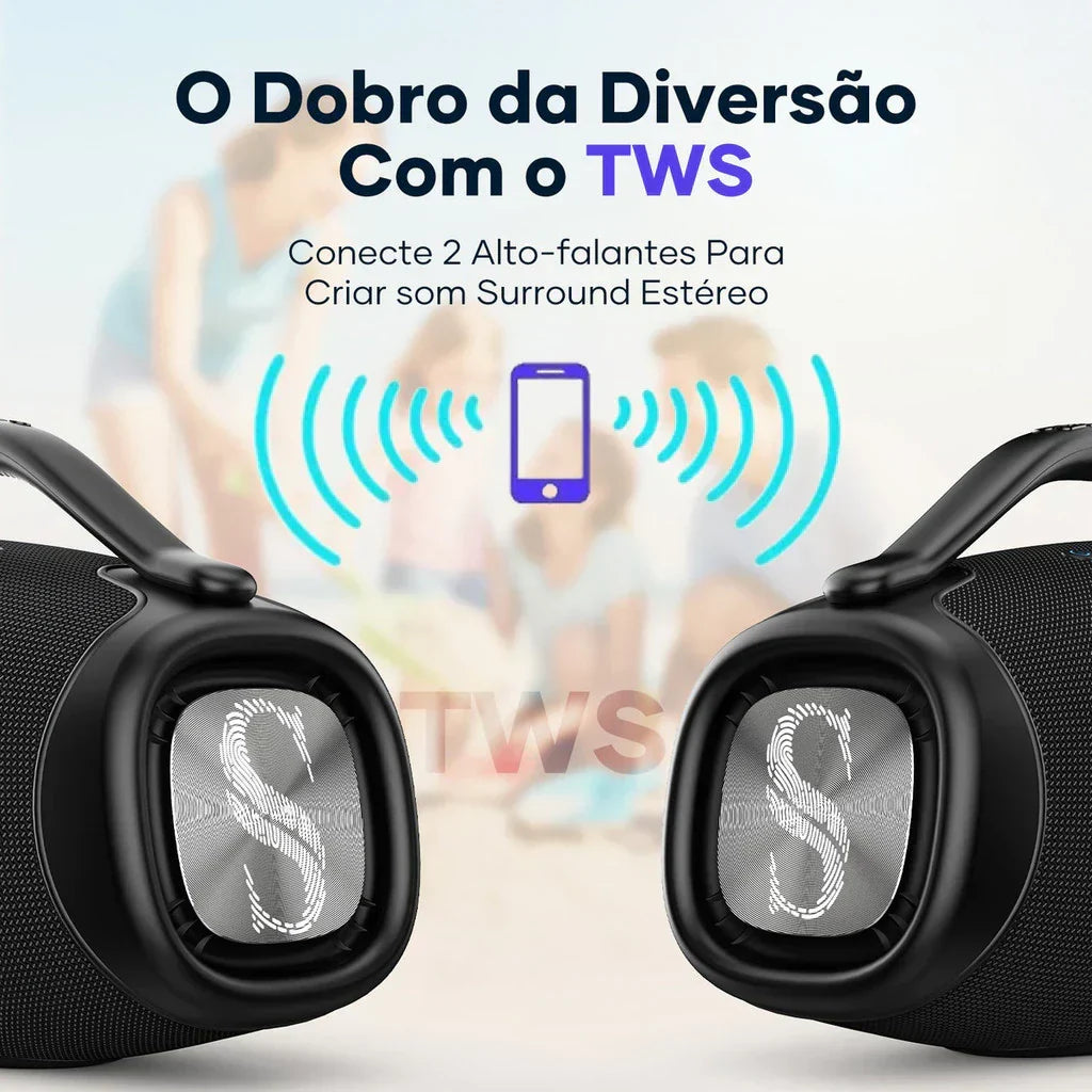 🔥  ÚLTIMAS UNIDADES!! 🔥 Caixa de Som Premium Boombox DR-909 Bluetooth 200w 39000mah Tws Ipx6 + Brindes.