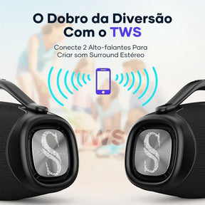 🔥  ÚLTIMAS UNIDADES!! 🔥 Caixa de Som Premium Boombox DR-909 Bluetooth 200w 39000mah Tws Ipx6 + Brindes.